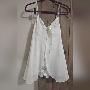 Victoria's Secret White satin and lace slip chemise. Size small
